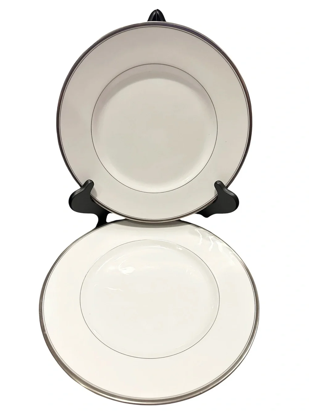 Royal Worcester Viceroy Dinner Plates Set Of 2 England 3 Platinum Bands